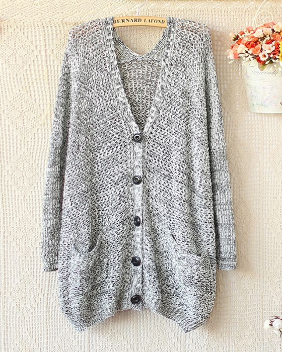 Spell To Loose V-neck Long Sleeve Knit Sweater Cardigan