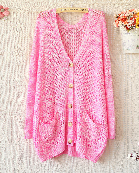 Spell To Loose V-neck Long Sleeve Knit Sweater Cardigan